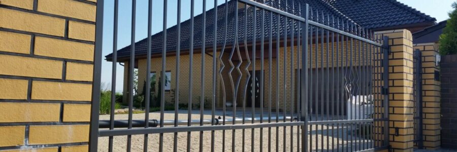 Jednoskrzydłowa długa brama i furtka na Warszewie